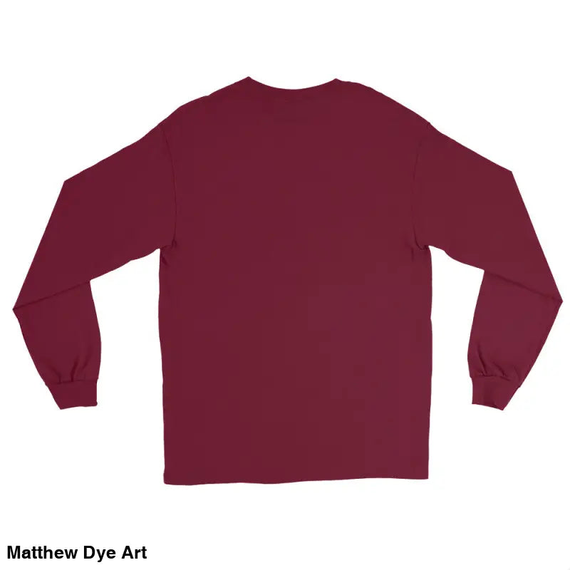 Maroon long-sleeved Retro Franky shirt featuring Matthew Dye art from the cute Halloween collection