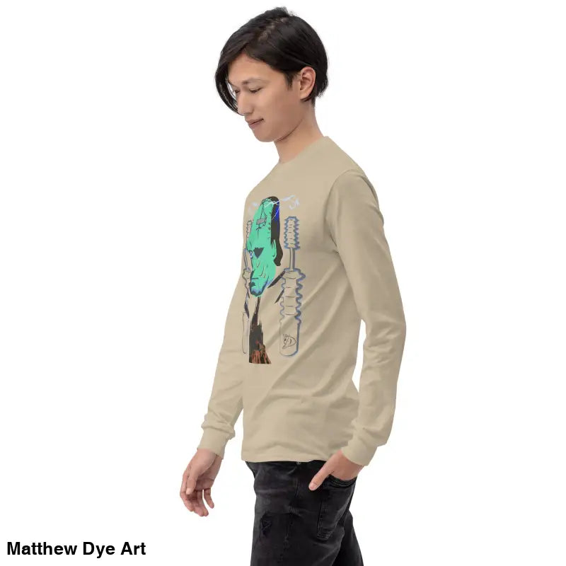 Long-sleeved Retro Franky tee featuring Matthew Dye art for a cute Halloween collection
