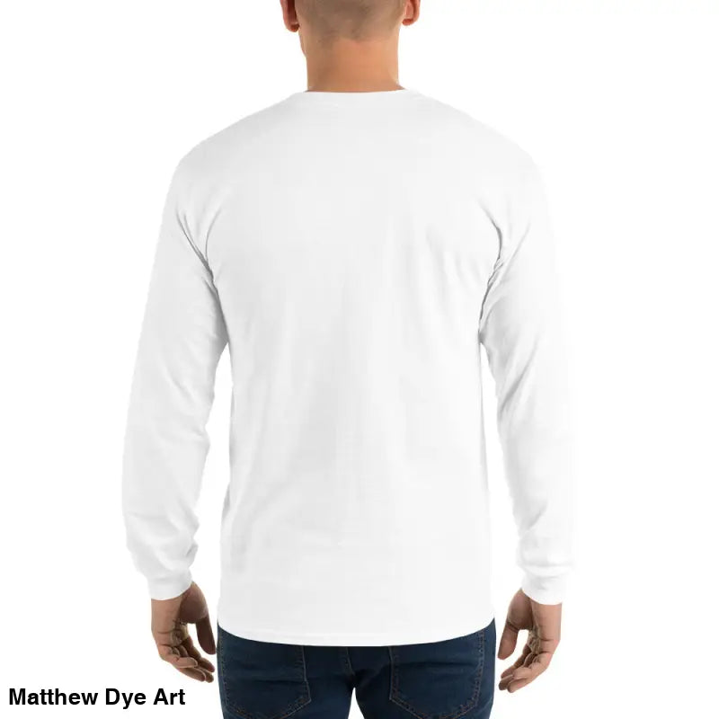 White long-sleeved Retro Franky shirt from Matthew Dye Art, part of the cute Halloween collection