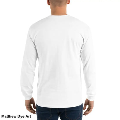 White long-sleeved Retro Franky shirt from Matthew Dye Art, part of the cute Halloween collection