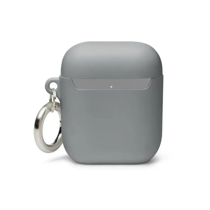 Gray silicone protective case for AirPods with keyring from Scary Cat Halloween Rubber Case