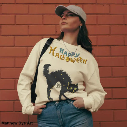 Scary Cat Halloween Ugly Sweater for festive fall celebrations and stylish comfort