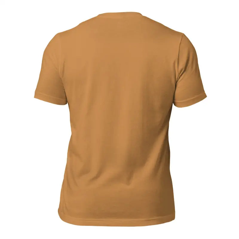 Plain brown t-shirt with short sleeves featuring White Mjölnir and Ravens design