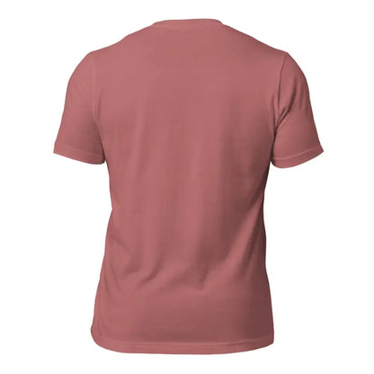 Plain dusty pink t-shirt with short sleeves featuring White Mjölnir and Ravens design