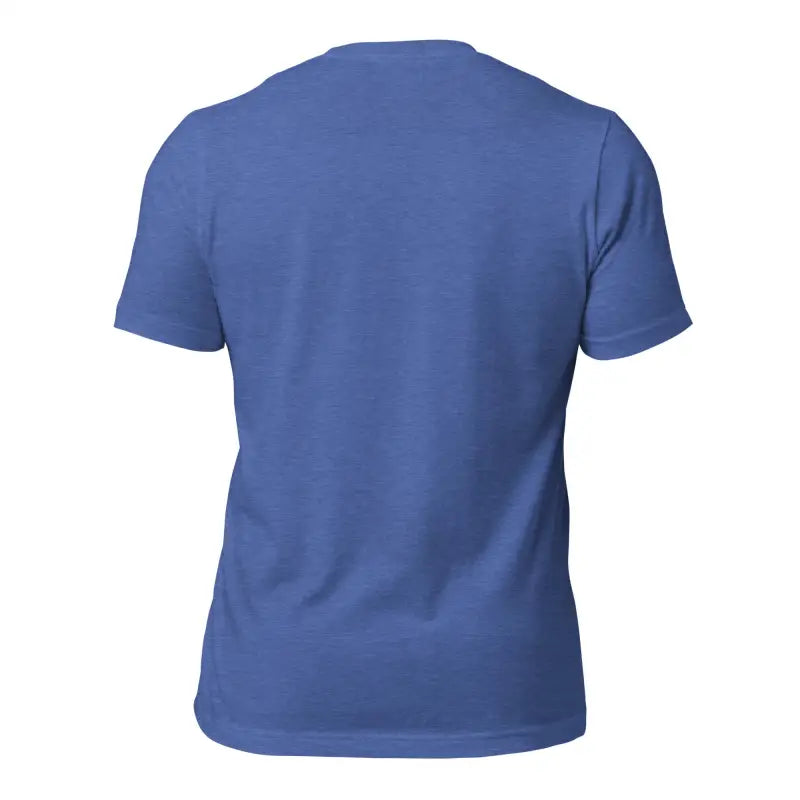 Plain blue crew neck t-shirt featuring the Elegance of Odin’s Ravens and White Mjölnir