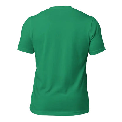 Plain green crew neck t-shirt featuring white Mjölnir and ravens design