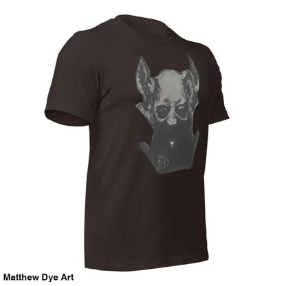 Black Sinister Demon Gothic Horror Unisex Tee featuring grey dog head graphic design