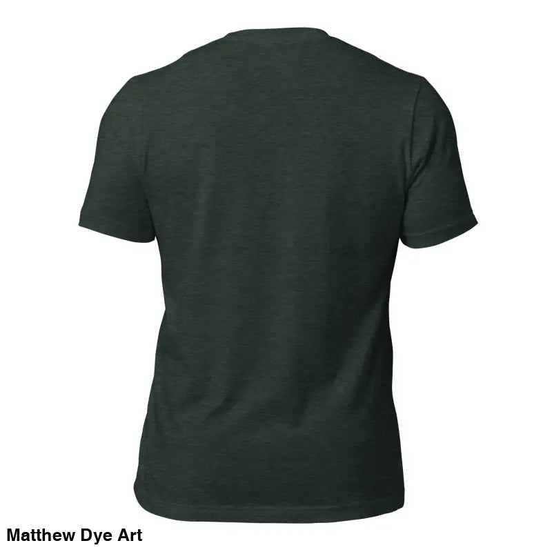 Dark green crew neck t-shirt back view from Sinister Demon Gothic Horror Unisex line