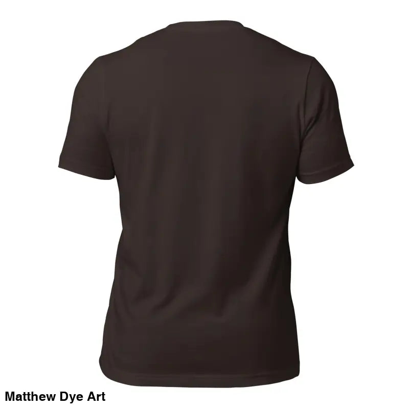 Plain brown t-shirt back view from the Sinister Demon Gothic Horror Unisex Tee collection
