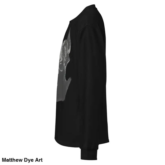 Black long-sleeved shirt from Sinister Embrace, a premium long sleeve with a gothic design