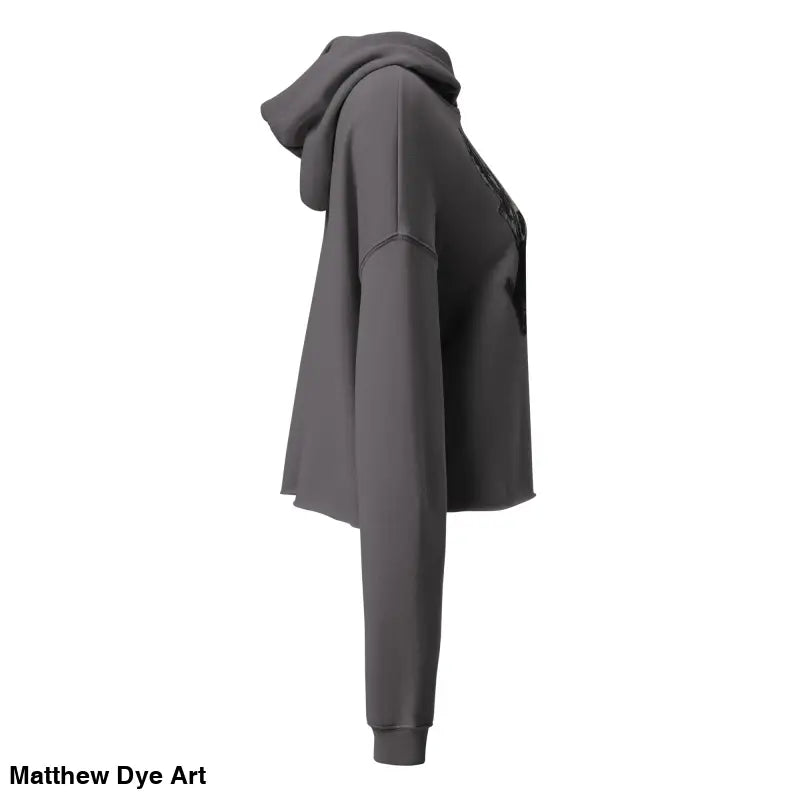 Gray hooded sweatshirt featuring a Sinister Entity design with exaggerated pointed ears