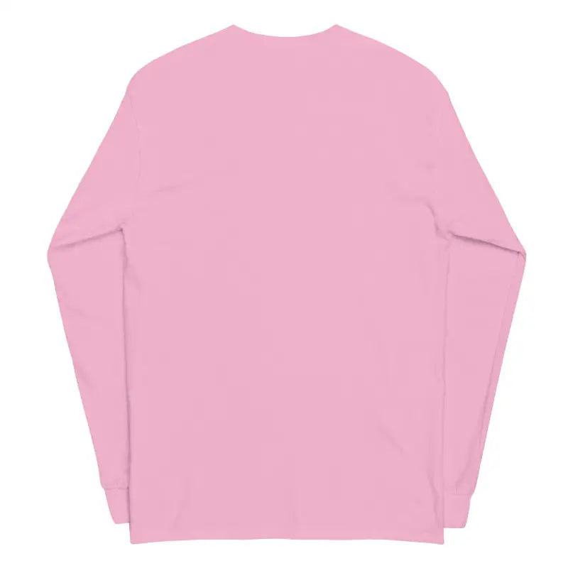 Pink long-sleeved crewneck shirt featuring a skull and owl design for comfortable wear