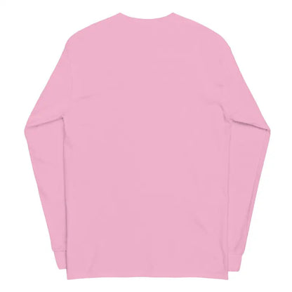 Pink long-sleeved crewneck shirt featuring a skull and owl design for comfortable wear