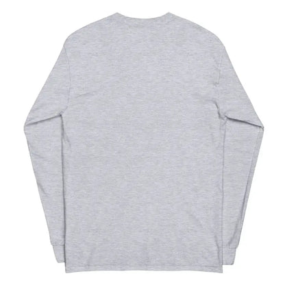 Plain gray long-sleeve t-shirt featuring Matthew Dye art of a skull owl design