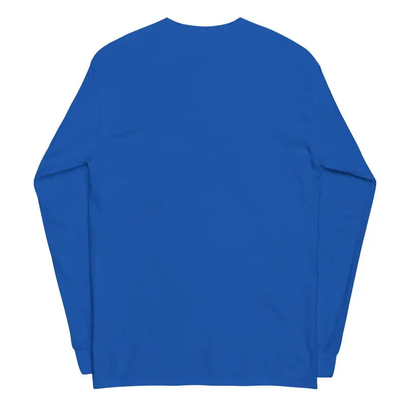 Royal blue long-sleeve crewneck sweatshirt featuring Matthew Dye art of a skull owl design