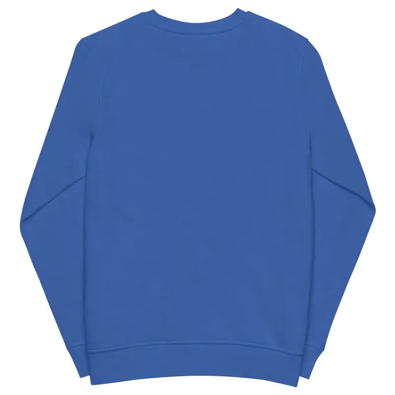 Royal blue crewneck sweatshirt made of organic cotton, ideal for classic horror fans