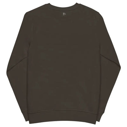 Plain brown crewneck sweatshirt made of organic cotton for an eco-friendly classic horror style