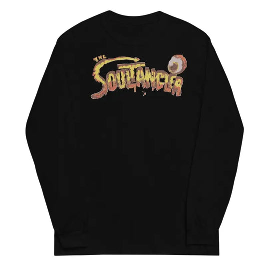 Black long-sleeve tee featuring The Soullancer graphic design for the Soultangler collection