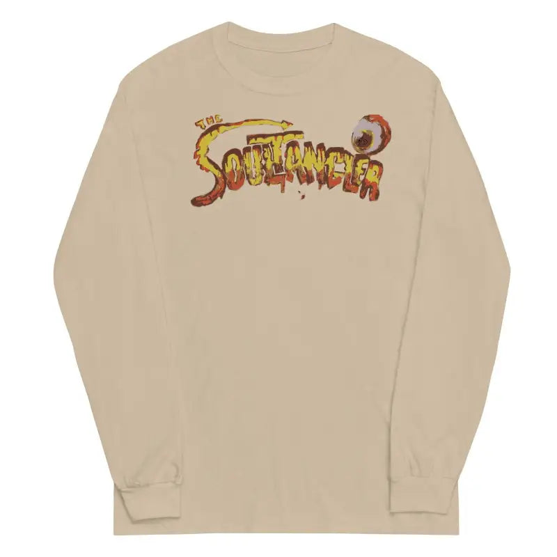 Beige long-sleeve tee featuring colorful Sunflower graphic design from Soultangler collection