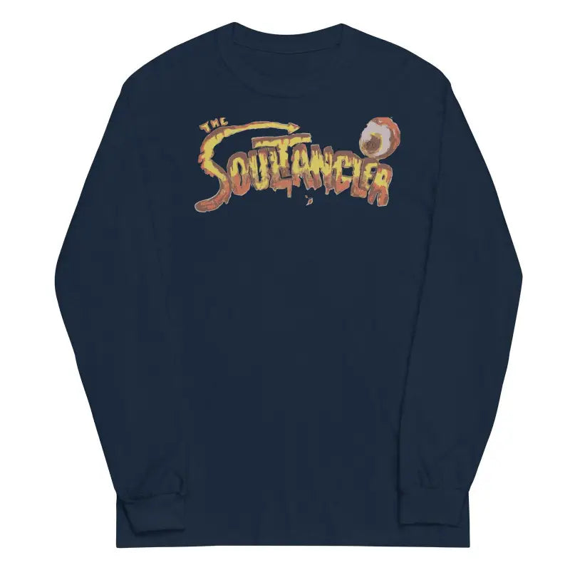 Navy blue long-sleeve tee featuring The Souldancer graphic logo for Soultangler collection