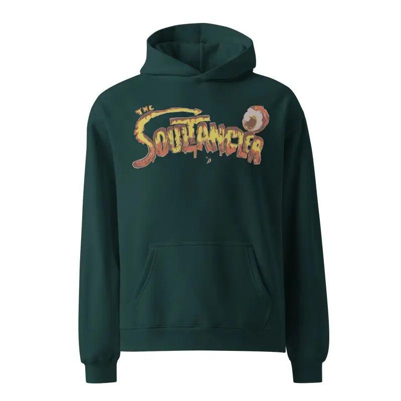 Dark green Soultangler oversized hoodie featuring Southpaw baseball graphic design