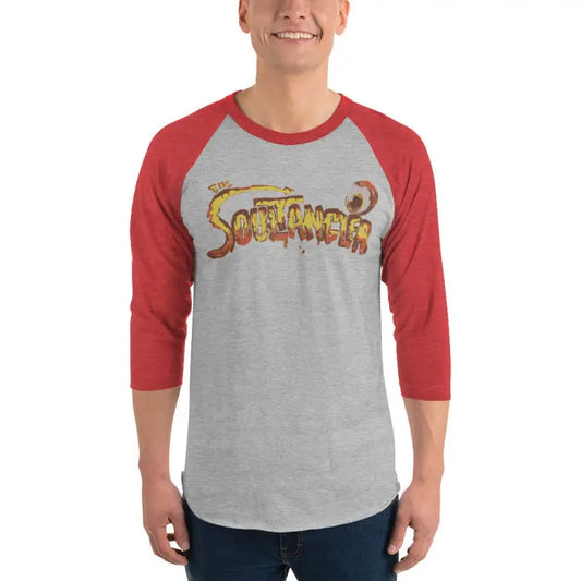 Red and gray Soultangler Raglan Tee featuring ’Salamander’ graphic design