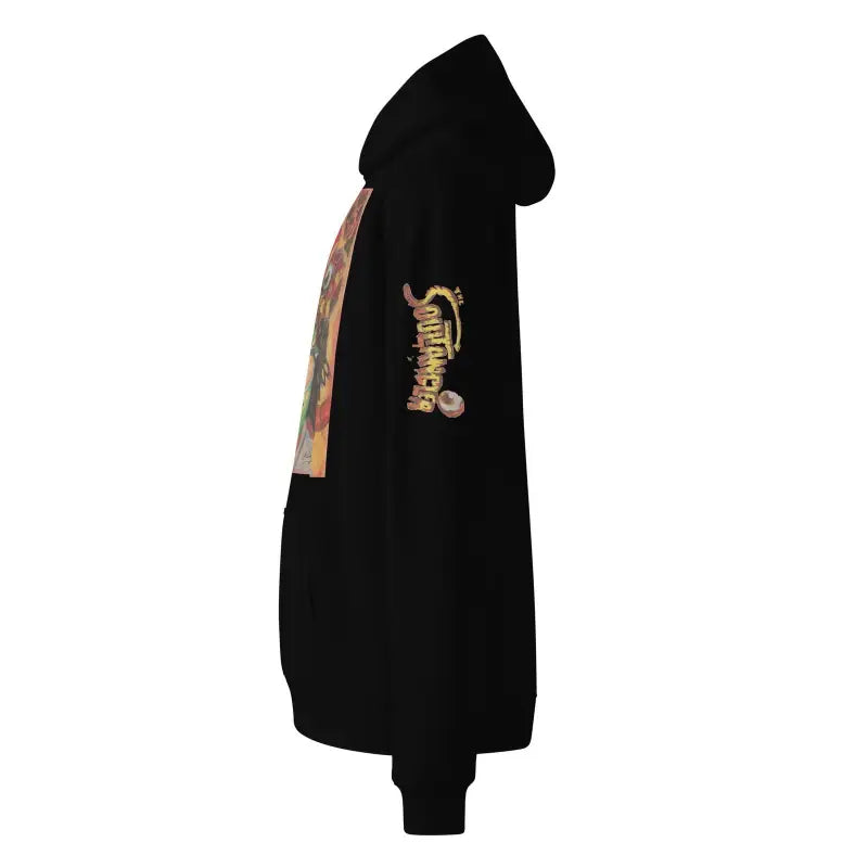 Black Hooded Soultangler Unisex Oversized Hoodie with Gold Logo for Comfort and Style