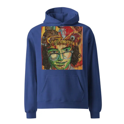 Blue Soultangler Unisex Oversized Hoodie with colorful psychedelic artwork front design