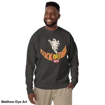 Halloween-themed Spooky Smiles sweatshirt for unisex comfort in your Halloween wardrobe