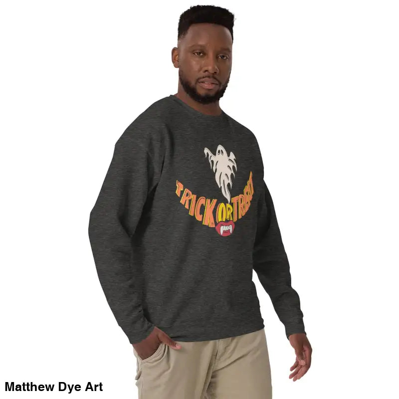 Spooky Smiles Unisex Trick-or-Treat Sweatshirt for playful enchantment this Halloween