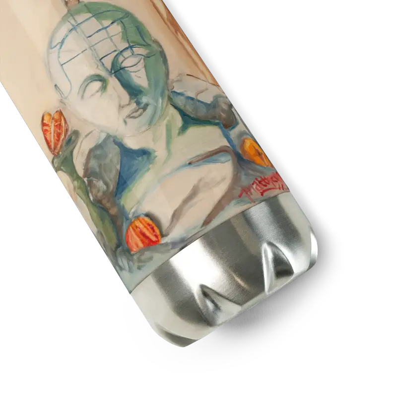 Crumpled Diet Mountain Dew can in Stillness of Phrenology stainless steel art bottle