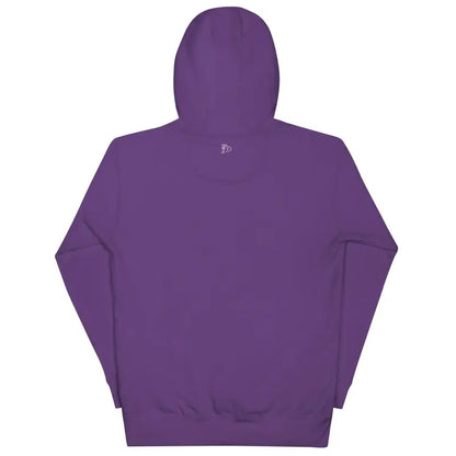 Purple hooded sweatshirt from the back showcasing Stillness of Phrenology Classic Unisex Hoodie