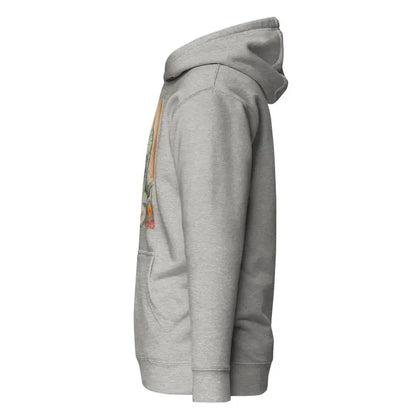 Gray hooded sweatshirt featuring side graphic design from Stillness of Phrenology Classic Unisex Hoodie