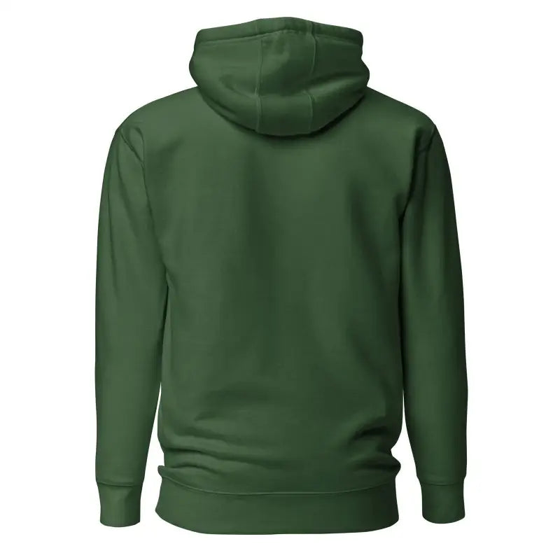 Back view of Forest Green Classic Unisex Hoodie in Artistic Reflection design