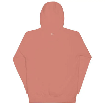 Salmon-colored Classic Unisex Hoodie lying flat for Artistic Reflection design