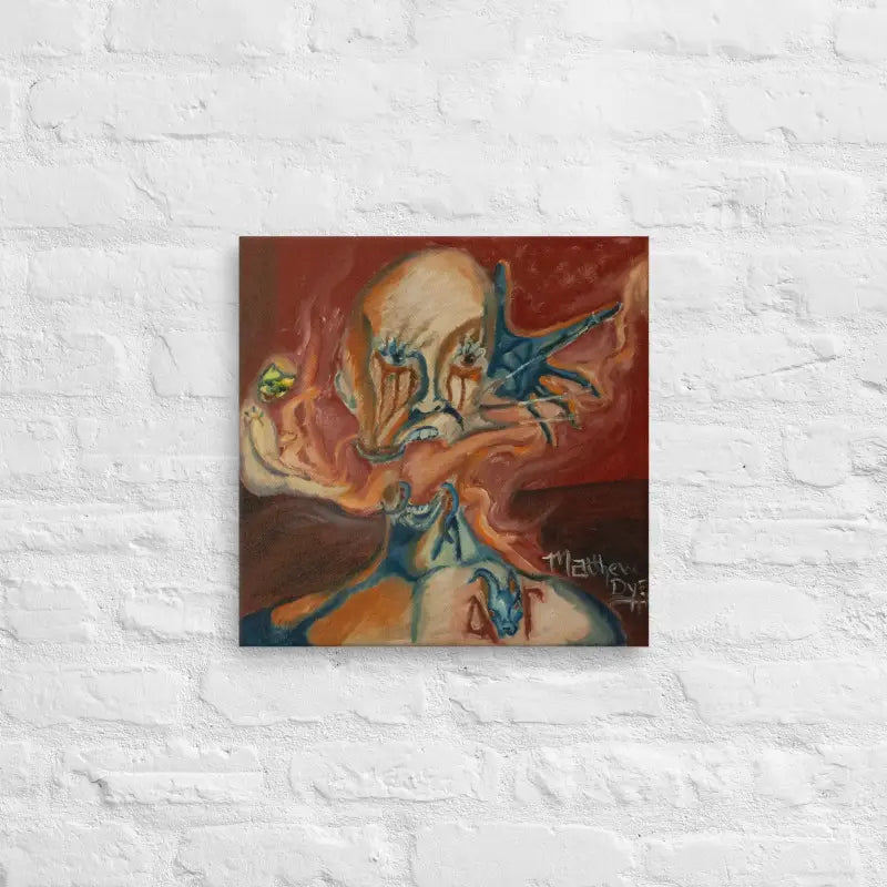 Abstract figurative painting of supernatural themes in The Haunted Canvas art print