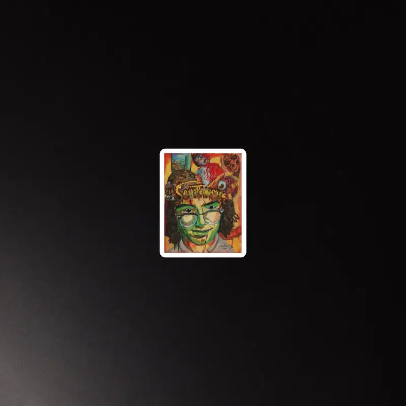 Playing card with a colorful portrait by Visionary Artist Matthew Dye for your refrigerator