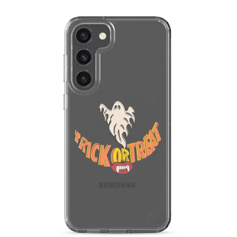 Clear case for Samsung featuring Trick or Treat smile and vintage Halloween design