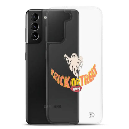 Clear case for Samsung featuring Trick or Treat smile with vintage Halloween charm design