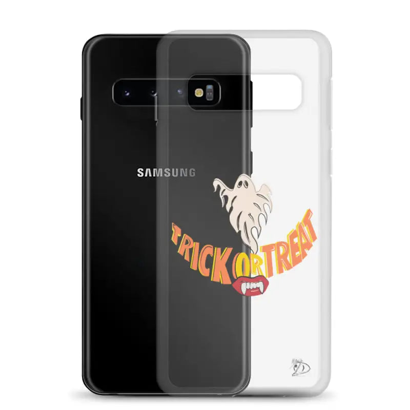 Clear Case for Samsung with Trick or Treat Smile Vintage Halloween design