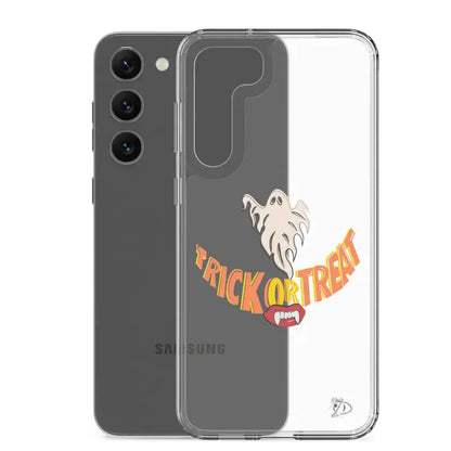 Clear case for Samsung featuring vintage Halloween phone case with trick or treat smile design