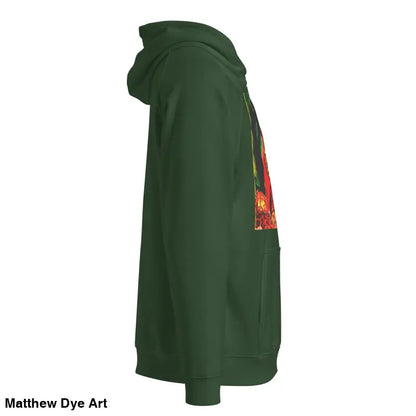 Green hooded sweatshirt from Trick r Treat featuring Matthew Dye art in Halloween designs