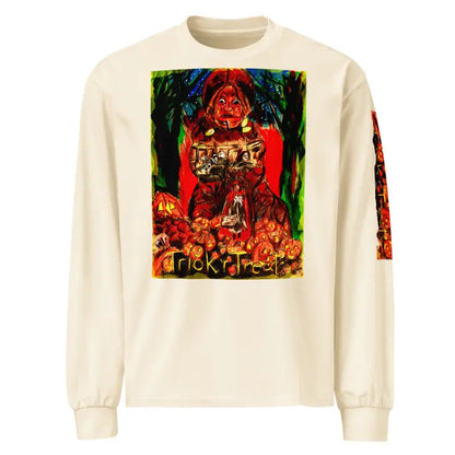 Trick r Treat unisex long sleeve shirt showcases Halloween elegance and festive style