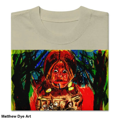 Beige oversized tee featuring vibrant artwork of a haunting jack-o’-lantern for Trick ’r Treat