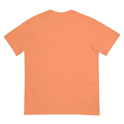 Plain peach-colored structured tee, a unisex garment-dyed heavyweight t-shirt