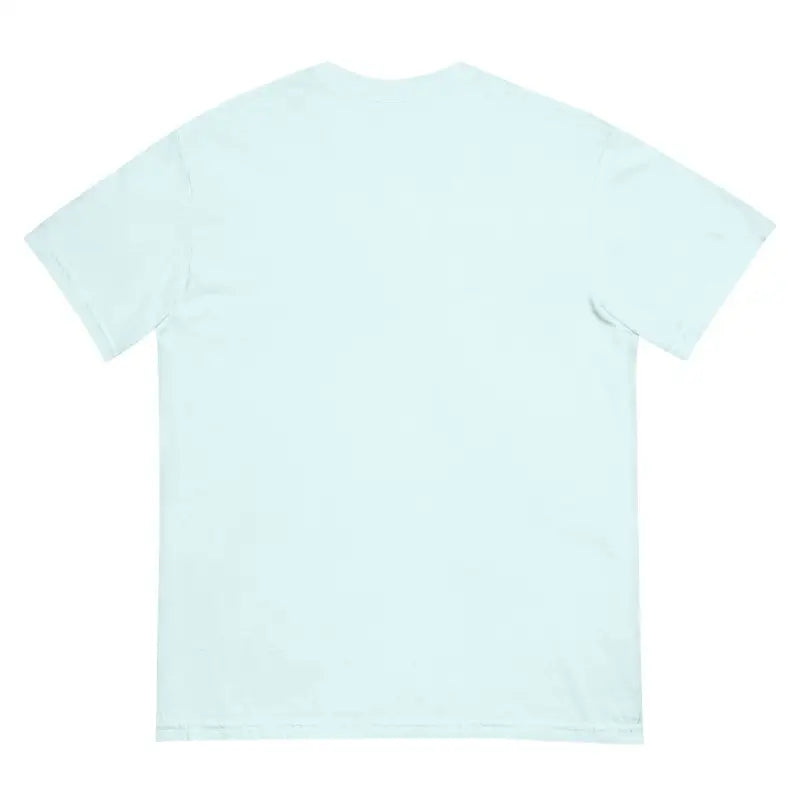 Plain mint green t-shirt from Turquoise Monster Embrace in structured unisex garment-dyed style