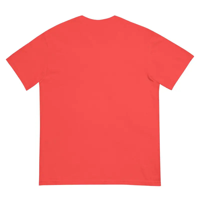 Plain red garment-dyed heavyweight t-shirt in structured unisex design