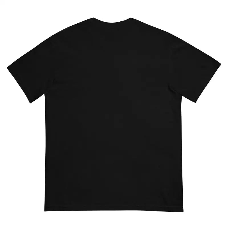 Plain black structured tee in unisex garment-dyed heavyweight style for versatile wear