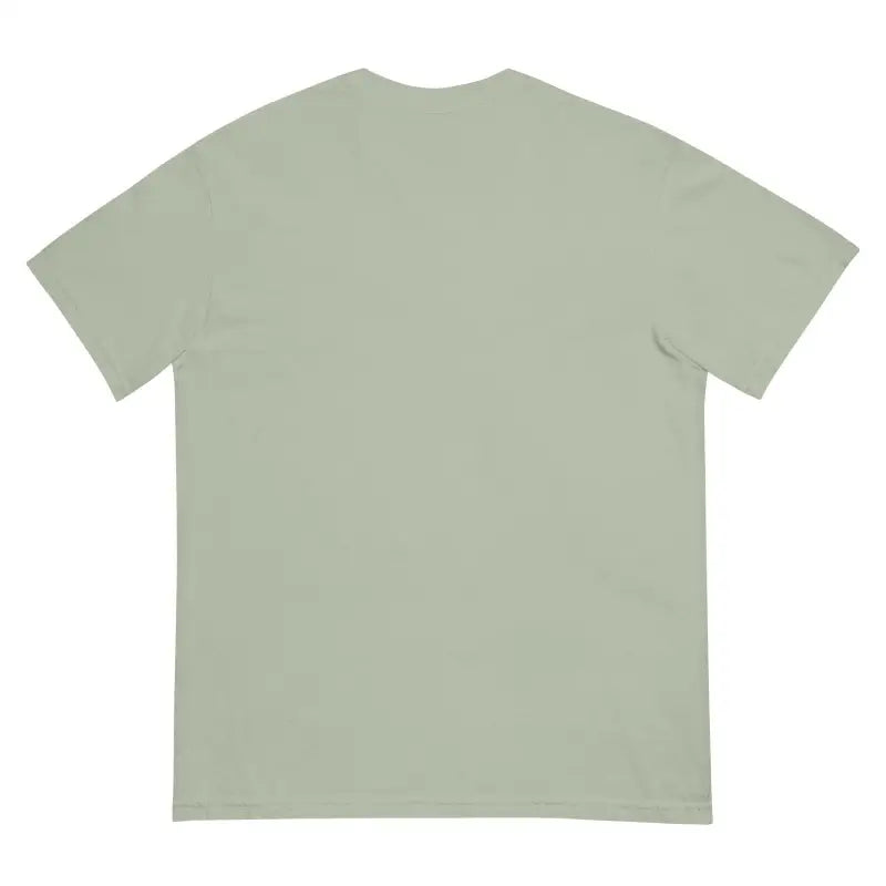 Plain sage green unisex garment-dyed heavyweight t-shirt with short sleeves