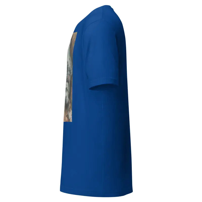 Royal blue sleeveless dress with metallic side panel, perfect for Halloween horror themes